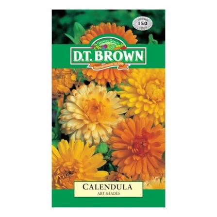 DT Brown Calendula Art Shades flower seed packet
