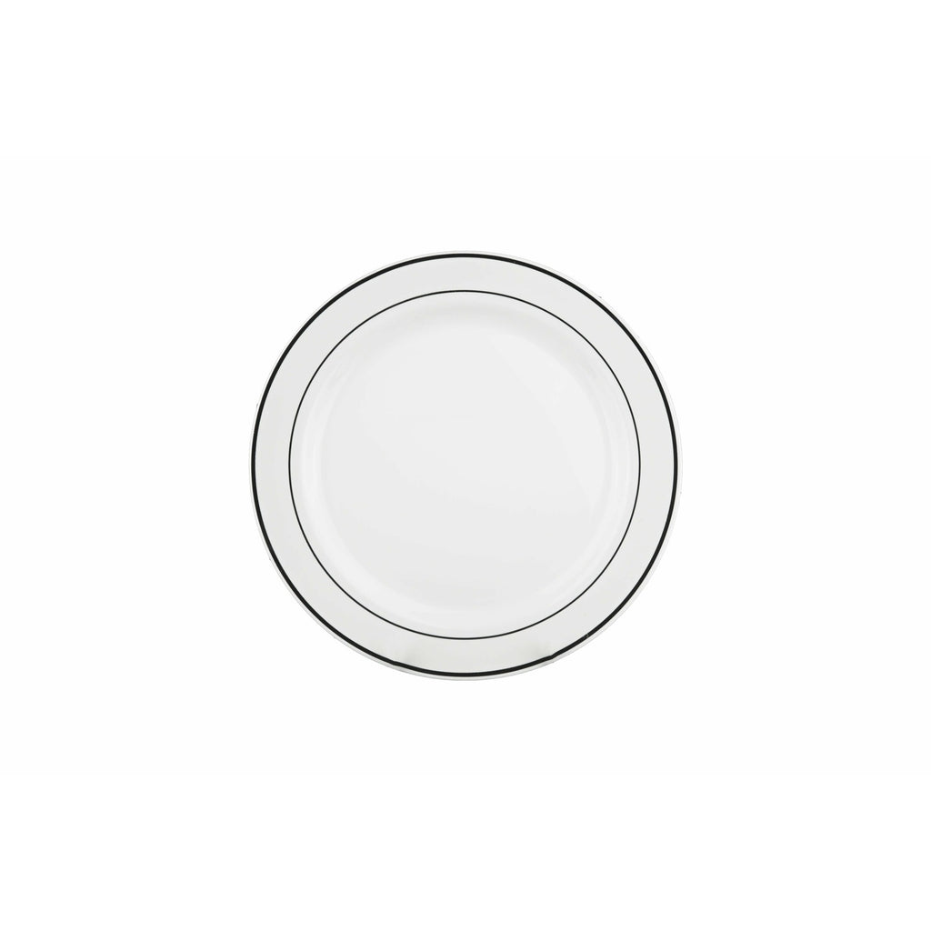 Deluxe Plate Silver Rim 26cm 6pk