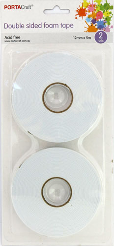 Double Sided Foam Tape 12mm x 5m 2 Rolls adhesives product photo