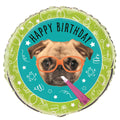 Pug Puppy Birthday 45cm (18") Foil Balloon Packaged