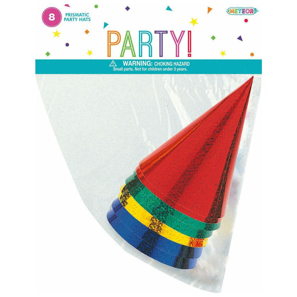 8 Party Hats - Prismatic Foil