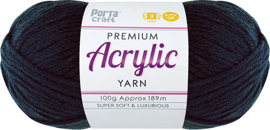 Acrylic Yarn 100% 100g Jet Black yarn product photo