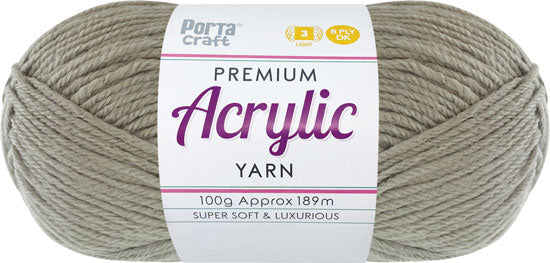 Acrylic Yarn 100g 189m 8 Ply Solid 63 Taupe yarn product photo