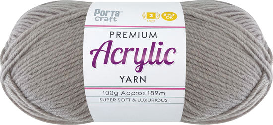 Acrylic Yarn 100g 189m 8 Ply Solid 01 Fawn yarn product photo