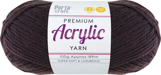 Acrylic Yarn 100g 189m 8 Ply Solid 09 Chocolate yarn product photo