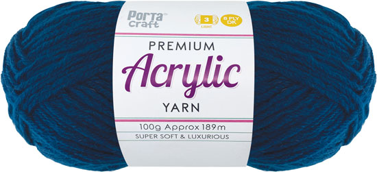Acrylic Yarn 100g 189m 8 Ply Solid 46 Navy yarn product photo