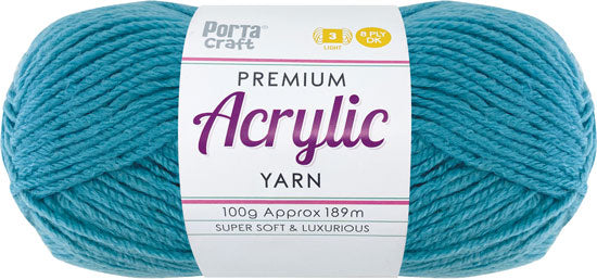 Acrylic Yarn 100g 189m 8 Ply Solid 52 Aqua yarn product photo