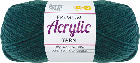 Acrylic Yarn 100g 189m 8 Ply Solid 58 Bottle Green yarn product photo