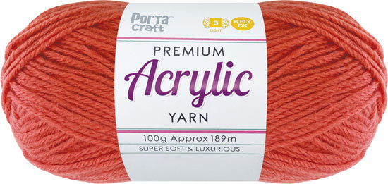 Acrylic Yarn 100g 189m 8 Ply Solid 22 Salmon yarn product photo