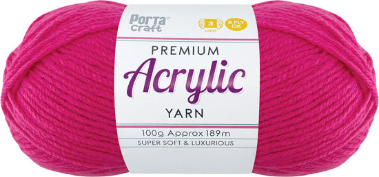 Acrylic Yarn 100% 100g Hot Pink yarn product photo