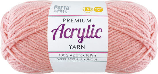 Acrylic Yarn 100g 189m 8 Ply Solid 23 Dusty Pink yarn product photo