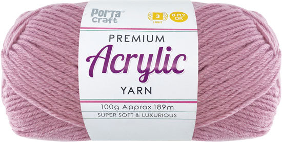 Acrylic Yarn 100g 189m 8 Ply Solid 38 Mauve yarn product photo