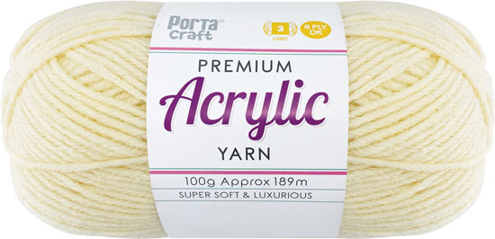 Acrylic Yarn 100g 189m 8 Ply Solid 15 Vanilla yarn product photo