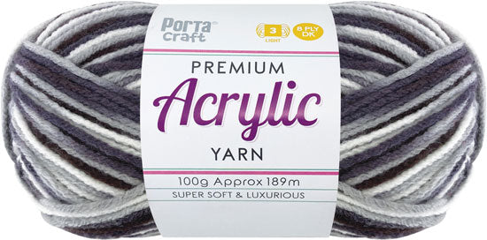 Acrylic Yarn 100g 189m 8 Ply Multi 27 Charcoal yarn product photo