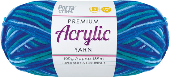 Acrylic Yarn 100g 189m 8 Ply Multi 31 Ocean yarn product photo