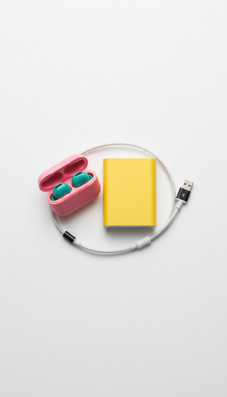 Charger bundle with earbuds