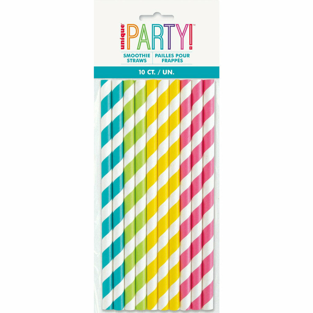 10 Smoothie Paper Straws - Ast