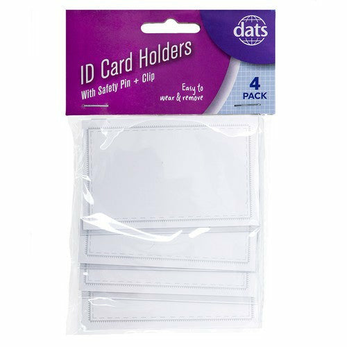 Badge Id Card Holder Clip on 4 Pack - Stationery product at Price Busters Variety