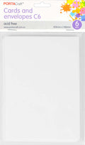 Cards & Envelopes C6 230gsm 6 Pack 03 White paper craft product photo