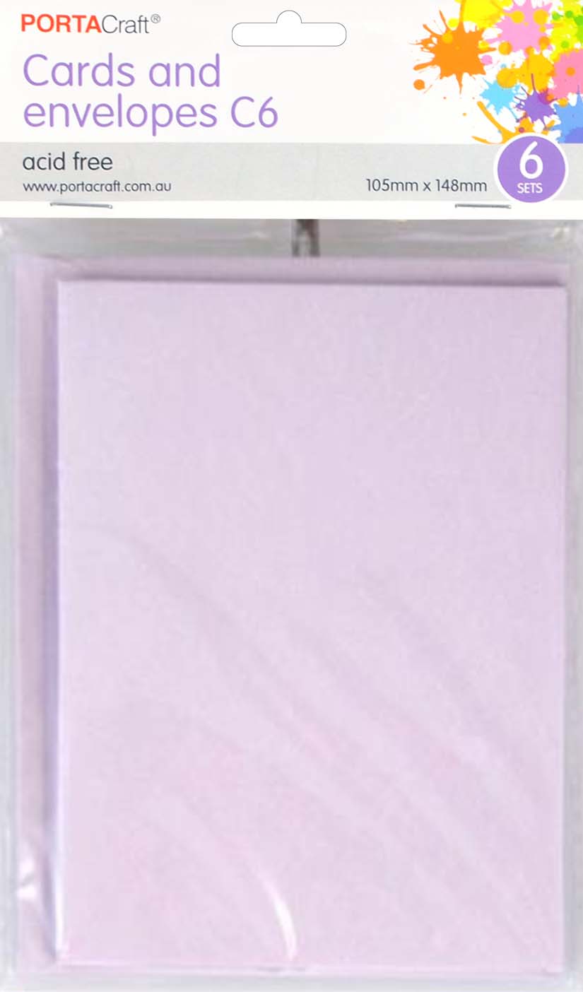 Cards & Envelopes C6 230gsm 6 Pack 14 Lilac paper craft product photo
