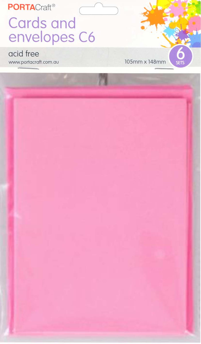 Cards & Envelopes C6 230gsm 6 Pack 16 Hot Pink paper craft product photo