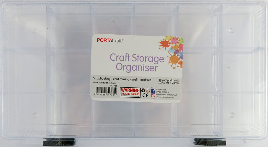 Storage Organiser 205x105x28mm 18 Compartments craft supplies product photo