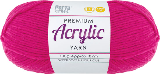 Acrylic Yarn 100g 189m 8 Ply Solid 30 Rose Pink yarn product photo