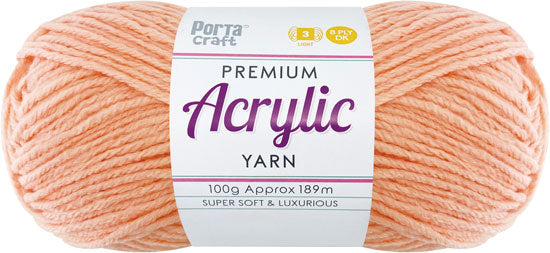 Acrylic Yarn 100g 189m 8 Ply Solid 24 Apricot yarn product photo