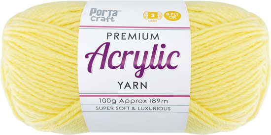 Acrylic Yarn 100g 189m 8 Ply Solid 16 Lemon yarn product photo