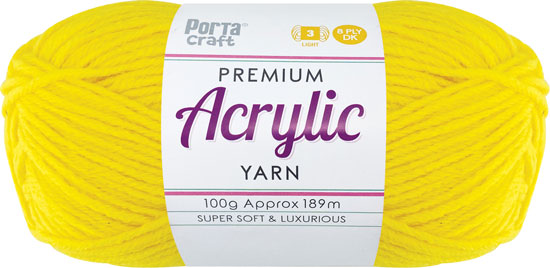 Acrylic Yarn 100g 189m 8 Ply Solid 17 Sunshine yarn product photo