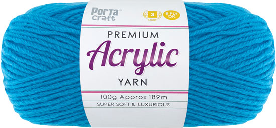 Acrylic Yarn 100g 189m 8 Ply Solid 49 Hot Blue yarn product photo