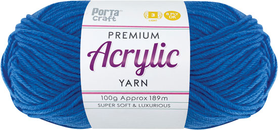 Acrylic Yarn 100g 189m 8 Ply Solid 48 True Blue yarn product photo