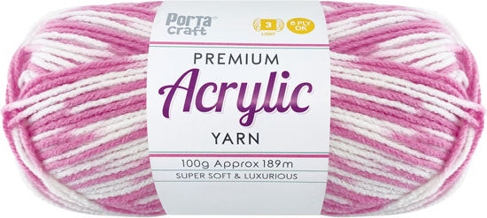 Acrylic Yarn 100g 189m 8 Ply Multi 33 Pinkie Pie yarn product photo