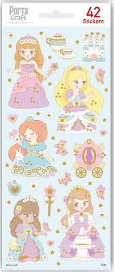 Sticker Sheets #012 Princess (Design N) paper craft product photo
