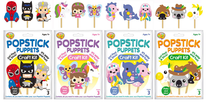 Lollipop Puppet Craft Kit 3 Pack 4 Assorted craft kits product photo