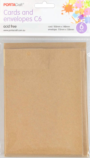 Cards & Envelopes C6 230gsm 6 Pack 05 Kraft paper craft product photo