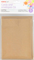 Cards & Envelopes C6 230gsm 6 Pack 05 Kraft paper craft product photo