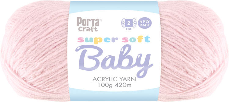Super Soft Baby Acrylic Yarn 420m 4ply 10 Baby Pink yarn product photo