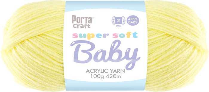 Super Soft Baby Acrylic Yarn 420m 4ply 04 Lemon yarn product photo