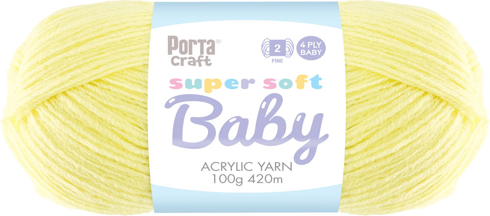 Super Soft Baby Acrylic Yarn 420m 4ply 04 Lemon yarn product photo
