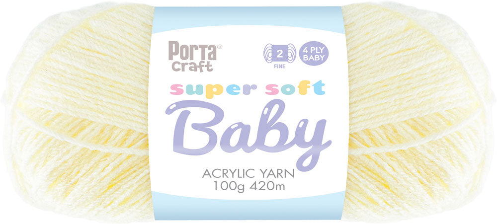 Super Soft Baby Acrylic Yarn 420m 4ply 03 Cream yarn product photo