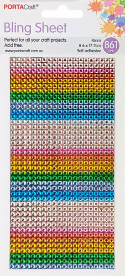 Bling Sheet 4mm 820 Pack Rainbow craft supplies product photo