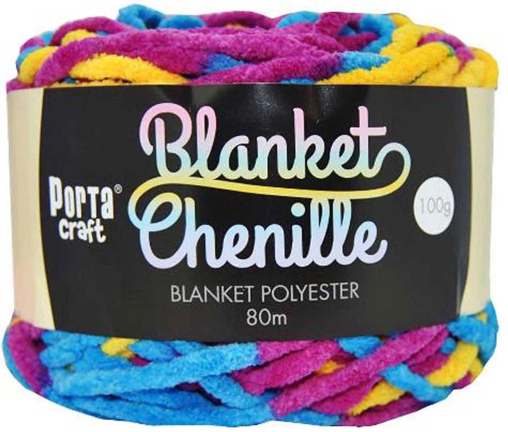 Chenille Blanket Yarn 100g 80m Multi Crayons yarn product photo