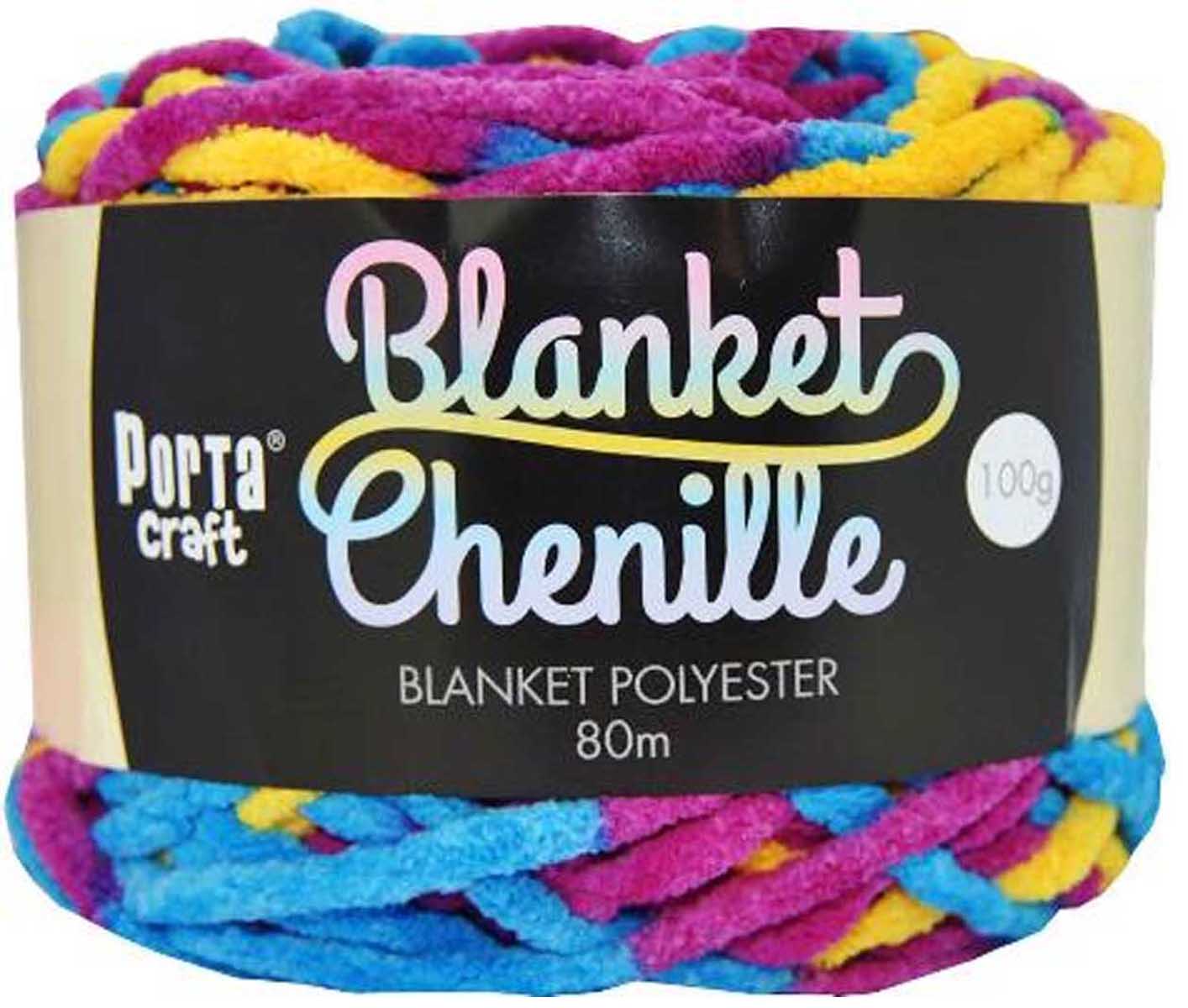 Chenille Blanket Yarn 100g 80m Multi Crayons yarn product photo