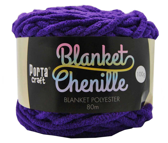 Chenille Blanket Yarn 100g 80m Solid 31 Purple yarn product photo