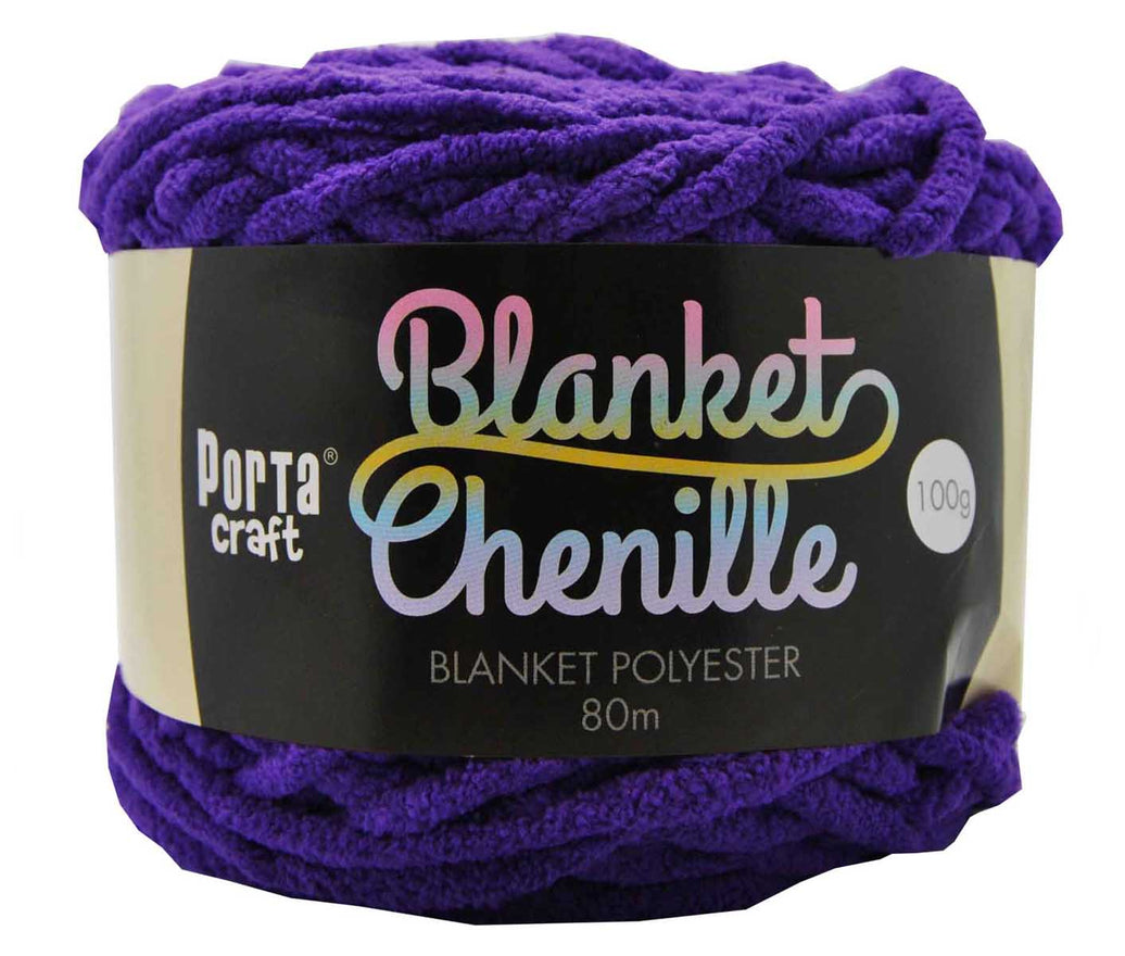 Chenille Blanket Yarn 100g 80m Solid 31 Purple yarn product photo