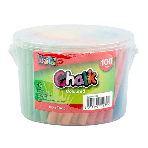 Chalk Coloured 100 Pack in Bucket - Stationery product at Price Busters Variety, image 2