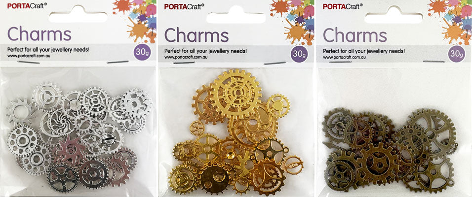 Charms Gears & Cogs 30g 3 Assorted craft kits product photo
