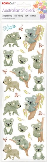 Sticker Sheets 12x38cm Aussie 2 Sheets Koalas paper craft product photo