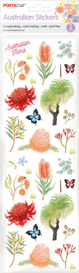 Sticker Sheets 12x38cm Aussie 2 Sheets Flora paper craft product photo